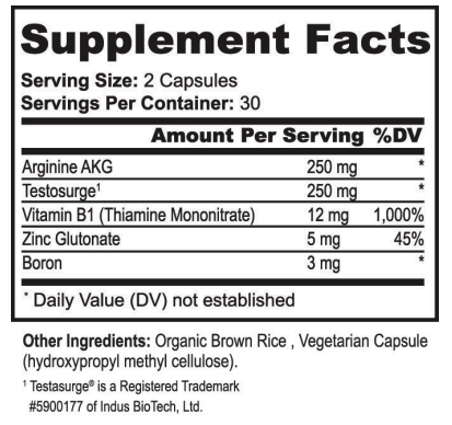 Official TM3 IGNIT3 Supplement Facts label